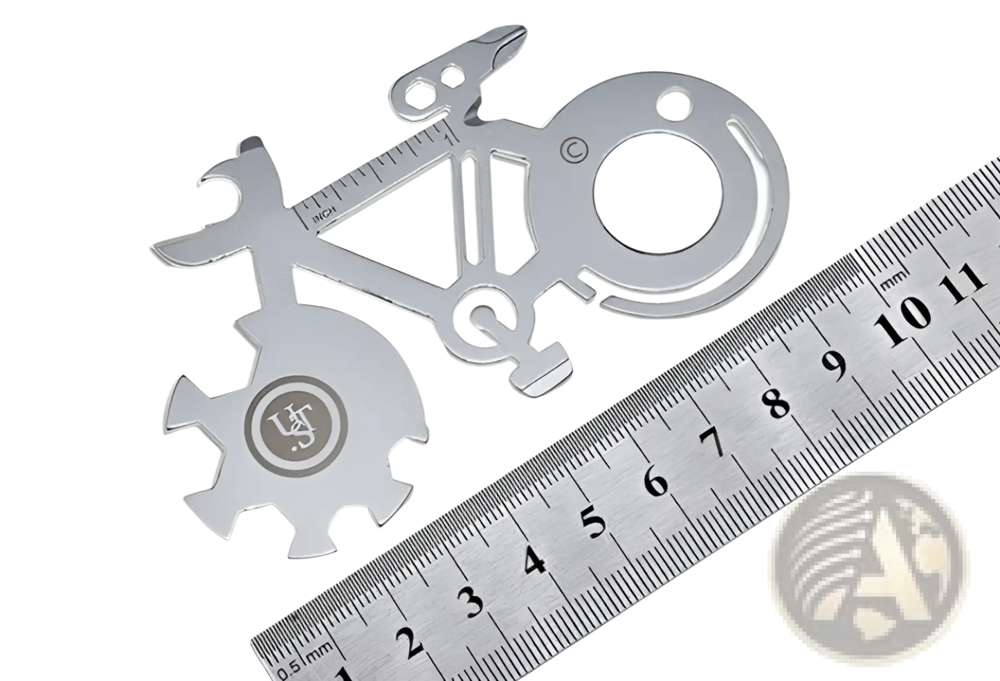 Bicycle Multi-tool with Mirror and Ruler 420 Steel