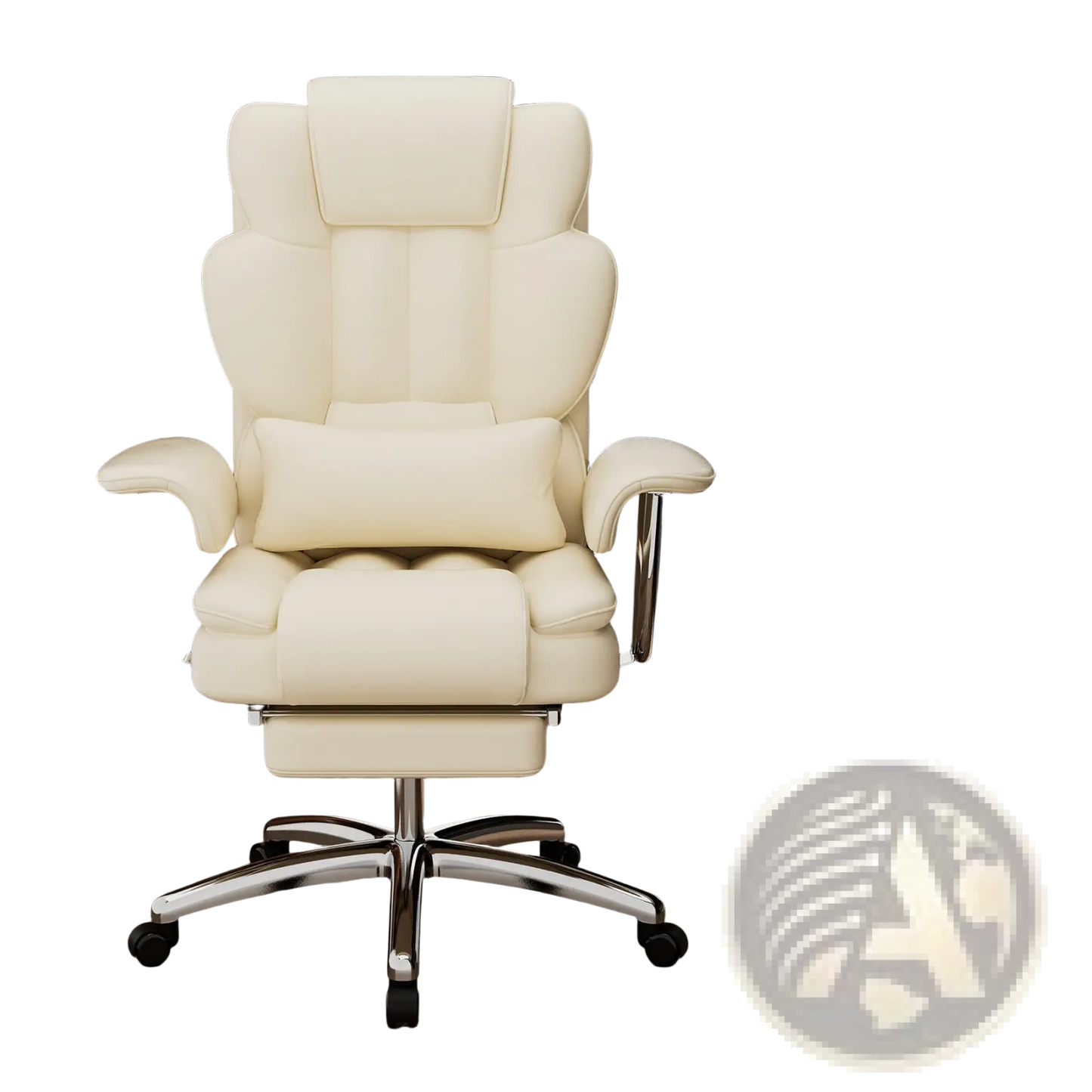 Big and Tall Executive Leather Office Chair with Footrest