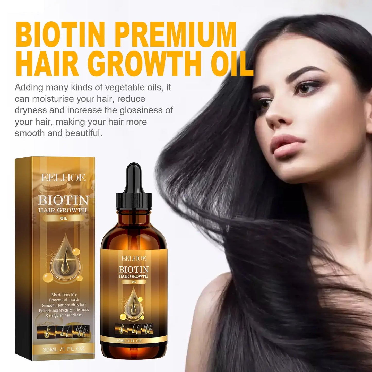 Biotin Hair Growth Oil for Thick and Smooth Hair Care
