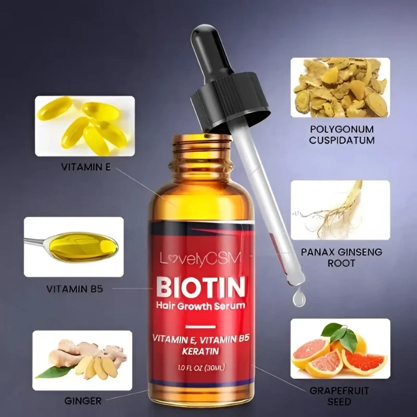 Biotin Hair Growth Serum Ginger Oil 30ml