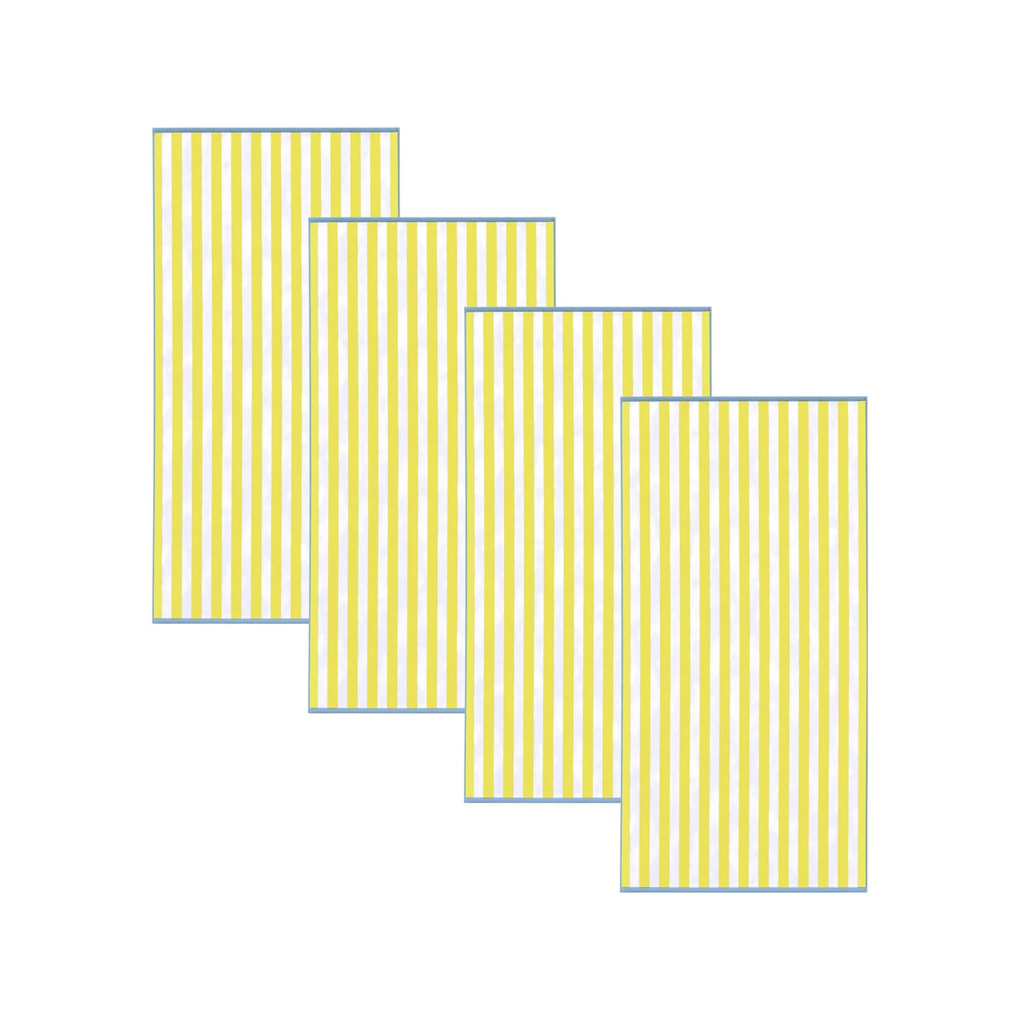 Oversized Striped Border Cabana Beach Towels - Santa Cruz