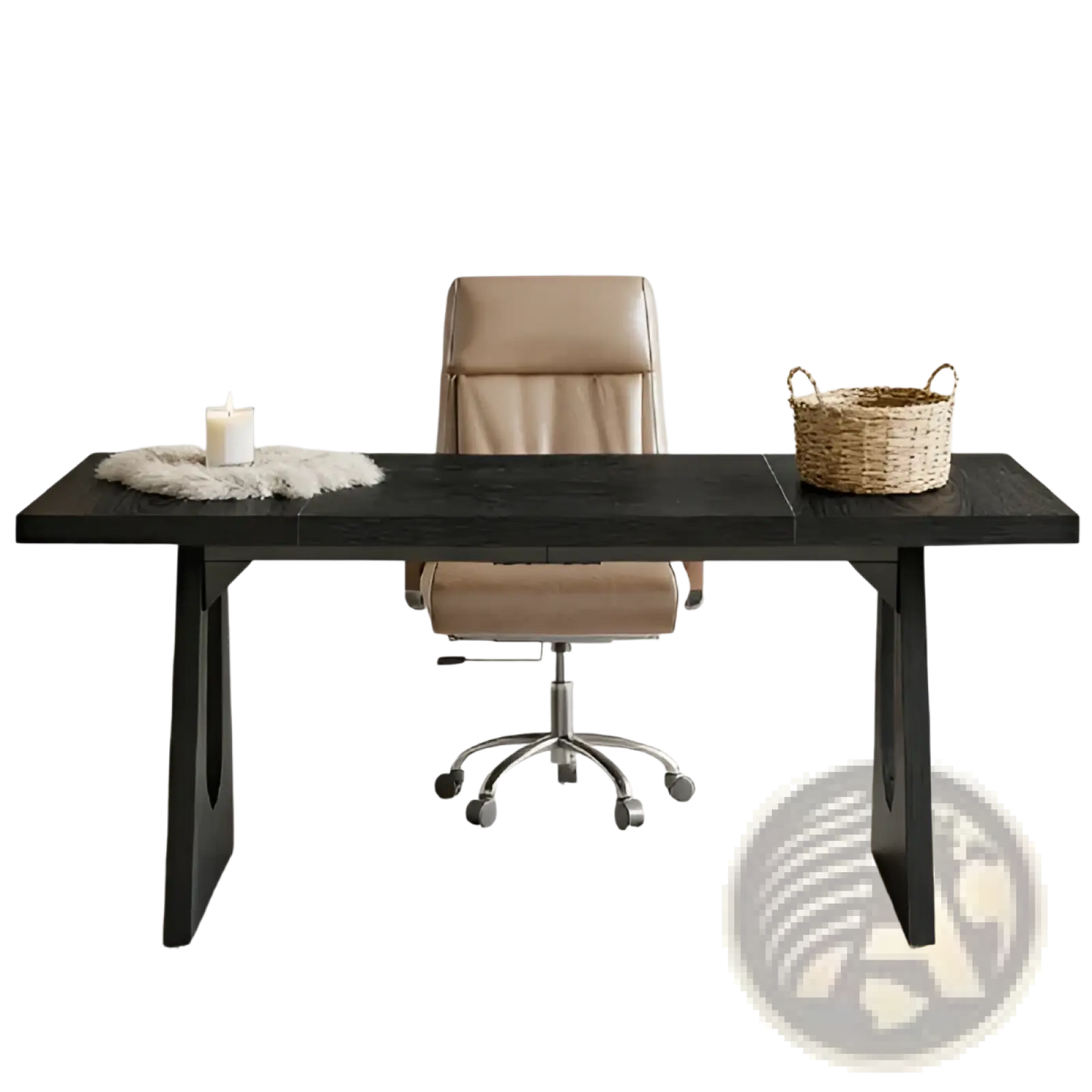 Black Executive Desk 70 Inch Modern Wood Table