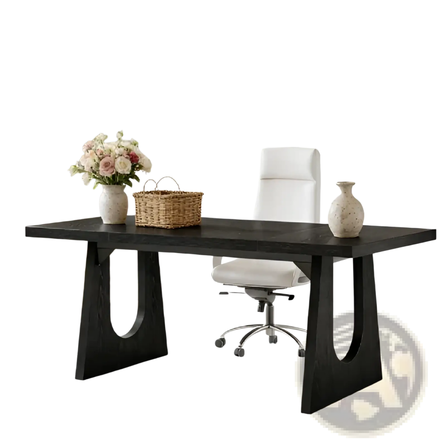 Black Executive Desk 70 Inch Modern Wood Table