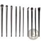 Black Eye Makeup Brush Set 10 Piece Matte Tools