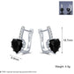 Black Heart Zircon Sterling Silver Huggie Earrings