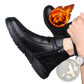 Black Leather High Top Boots with Chunky Sole
