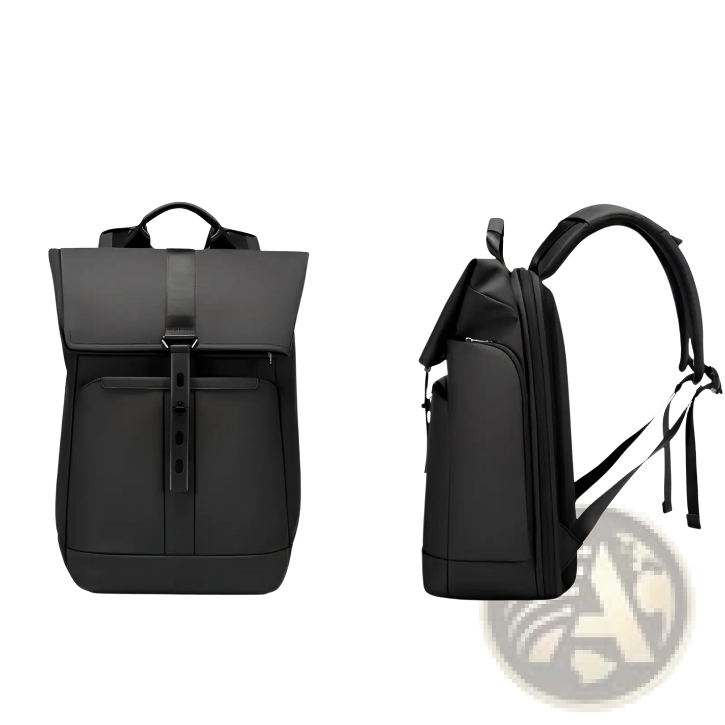 Black Nylon Business Backpack Large Capacity 30l