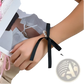 Black Satin and Pearl Ribbon Choker Bow Jewelry Set