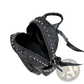 Black Studded Skull Leather Commute Backpack