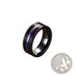 Black Tungsten and Purple Gemstone Wedding Band Set