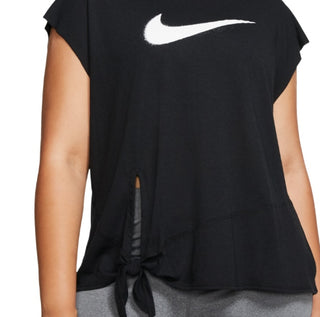 Nike Women's Plus Size Dry Side-Tie Training Top Black Size 1X