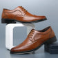 Men's Block Carved Leather Brogue Oxford Shoes
