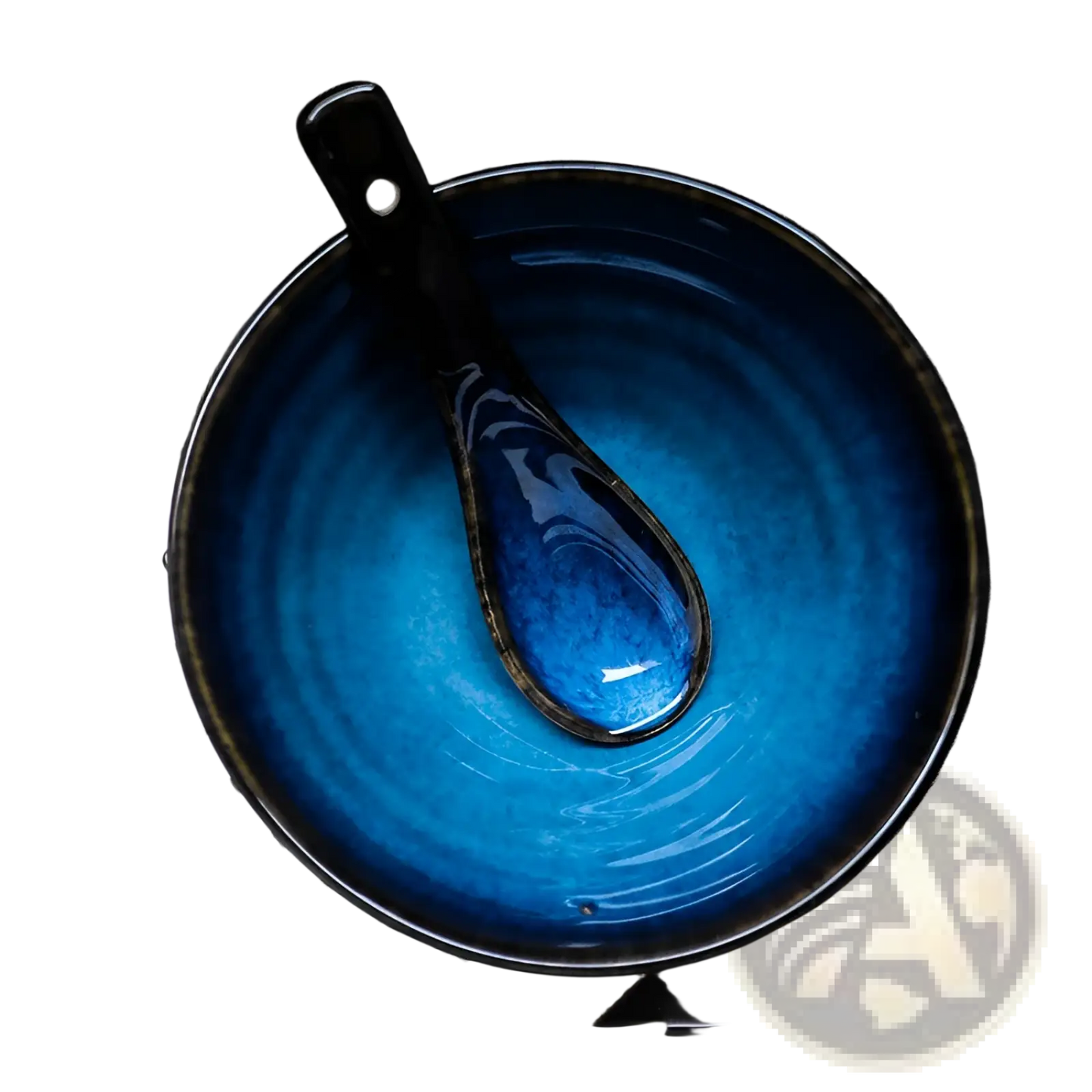 Blue Ceramic Spoon Kiln Glaze Porcelain Tableware