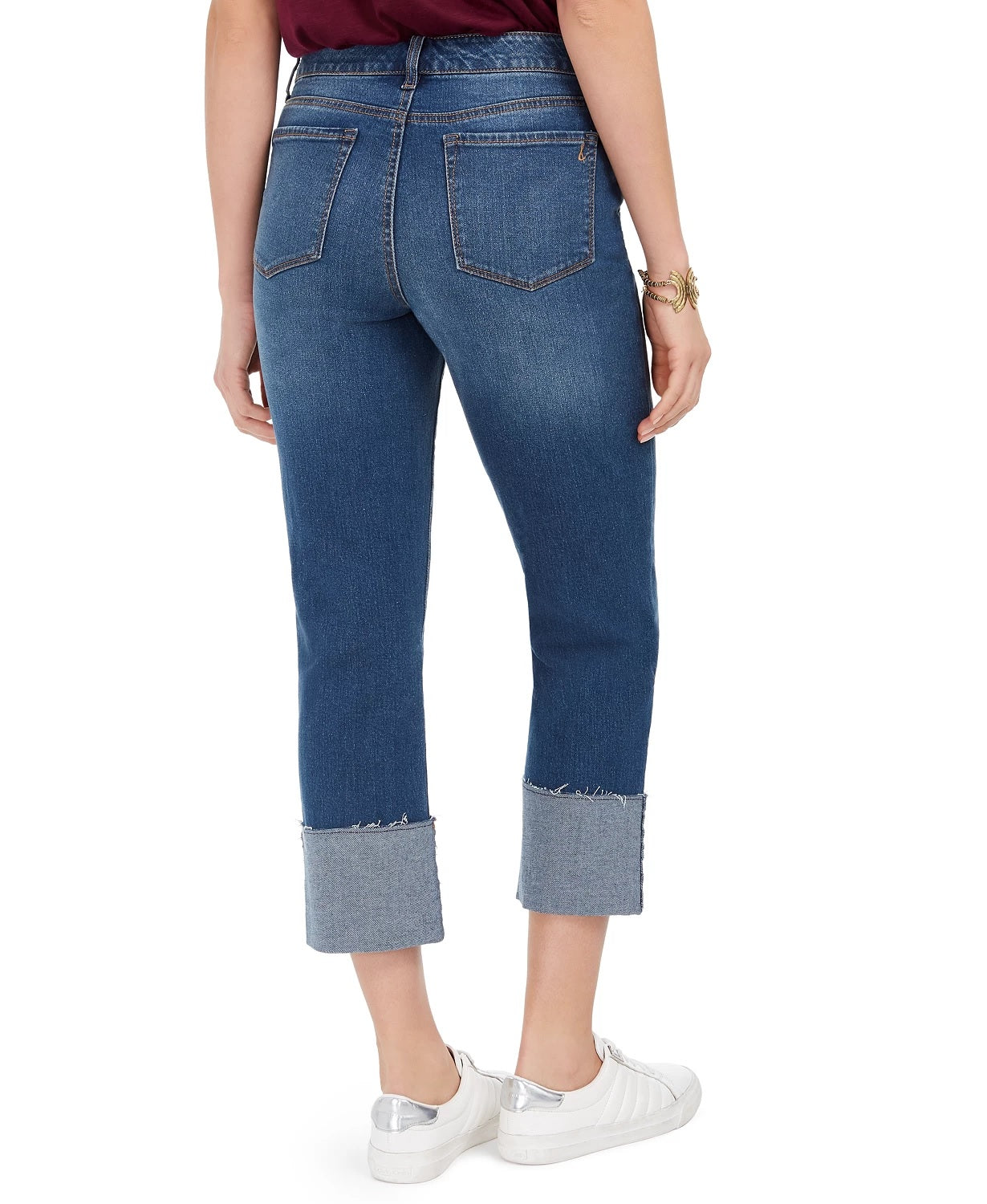 Style & Co Women's High Rise Crop Straight Leg Jeans Blue Size 8