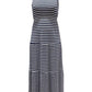 Style & Co Women's Striped Sleeveless Maxi Dress Navy Size Large
