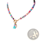 Bohemian Rainbow Beaded Choker with Shell and Tassel Charms