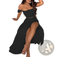 Bohemian Off-shoulder High Slit Two-piece Maxi Dress