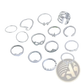 Bohemian Silver Mixed Motif Stackable Ring Set