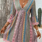 Embroidered Bohemian V-neck Lace Trim Beach Dress
