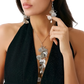 Boho Gold Ginkgo Leaf Tassel Necklace and Earring Set