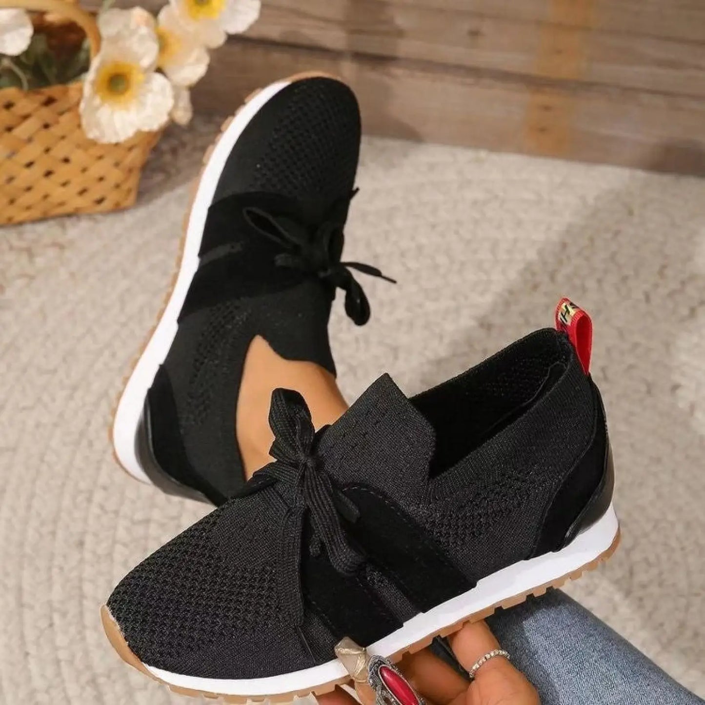 Breathable Lace Up Mesh Walking Flats for Women