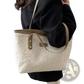 Brown Faux Fur Tote Bag with Leather Straps