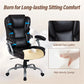 Brown Leather Executive Office Chair with Chrome Base