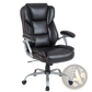 Brown Leather Executive Office Chair with Chrome Base