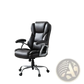 Brown Leather Executive Office Chair with Chrome Base