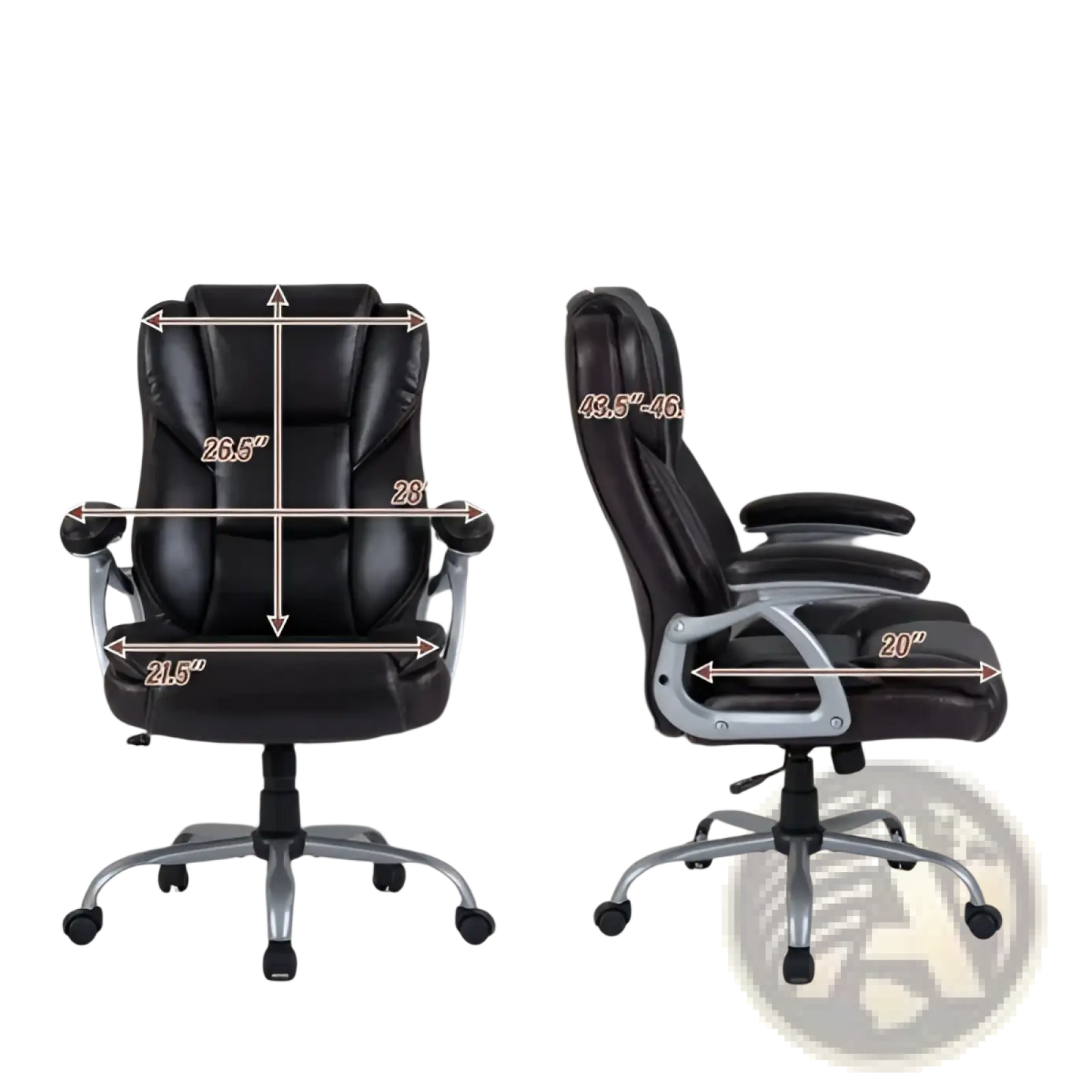 Brown Leather Executive Office Chair with Chrome Base