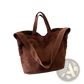 Brown Suede Tote Bag Large Corduroy Shoulder Bag