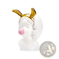 Bubblegum Girl Ceramic Vase with Gold Accents