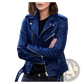 Burgundy Leather Biker Jacket with Silver Zippers