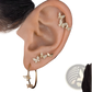 Butterfly and Diamond Alloy Earring and Ear Cuff Set
