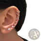 Butterfly and Diamond Alloy Earring and Ear Cuff Set