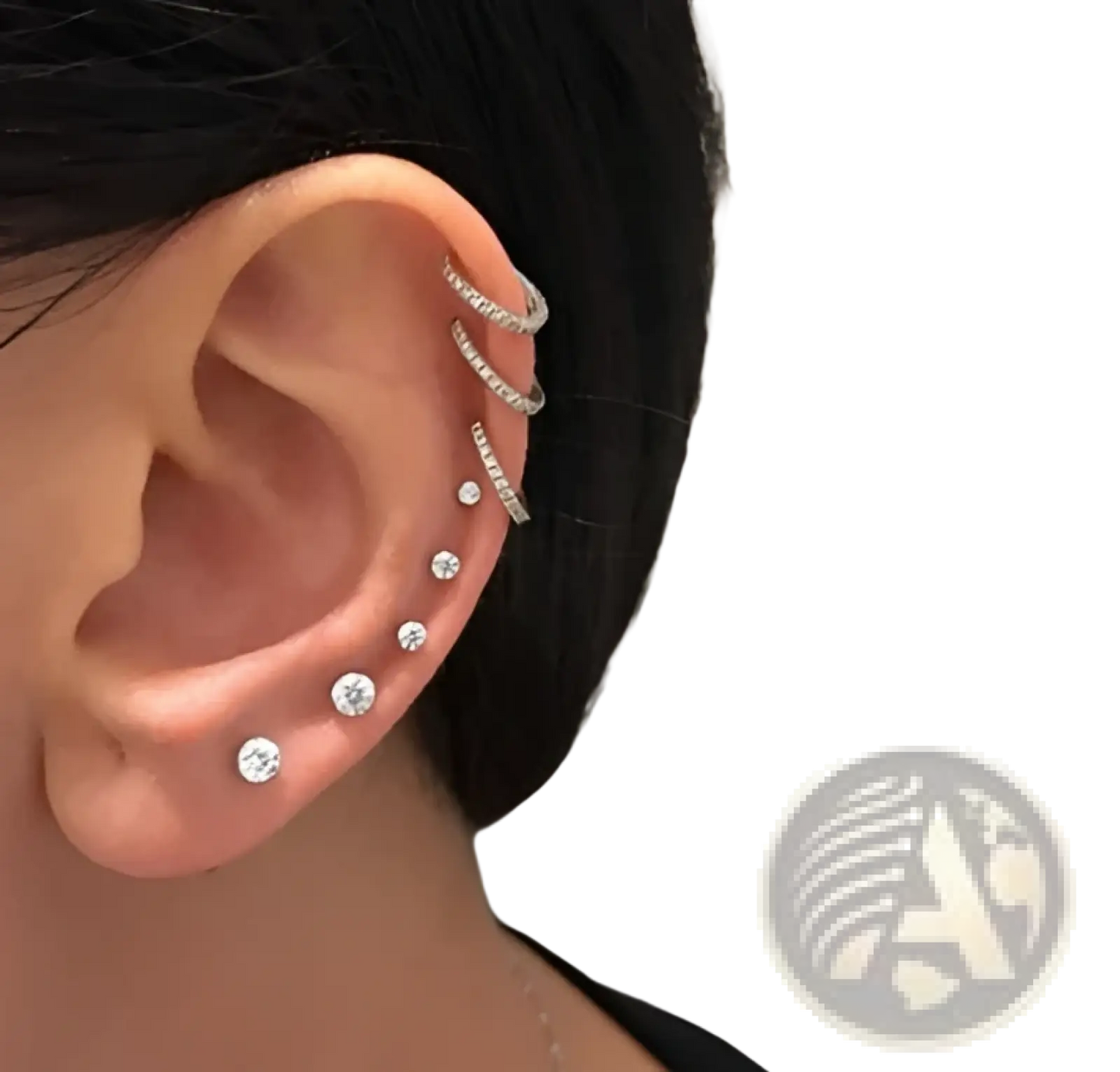Butterfly and Diamond Alloy Earring and Ear Cuff Set