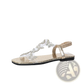 Butterfly Rhinestone Sandals Square Toe Flat Shoes