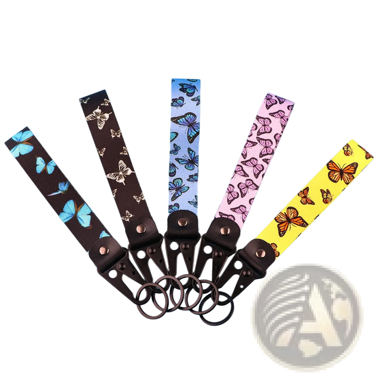 Butterfly Wrist Strap Keychain with Metal Clip Tk57