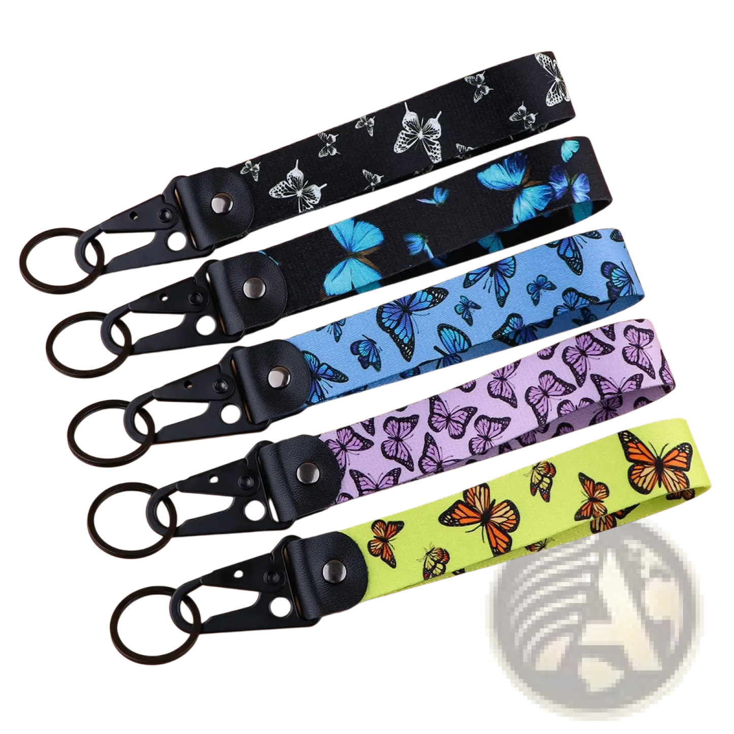 Butterfly Wrist Strap Keychain with Metal Clip Tk57