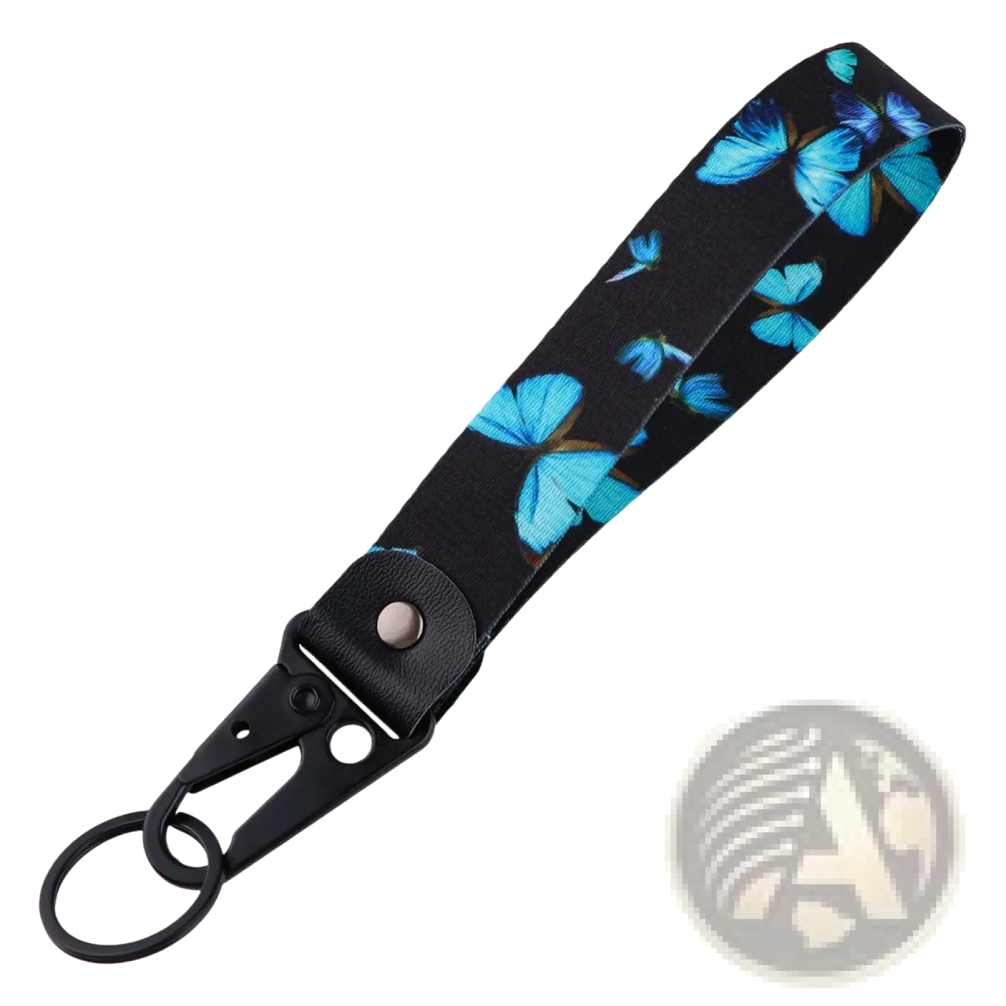 Butterfly Wrist Strap Keychain with Metal Clip Tk57