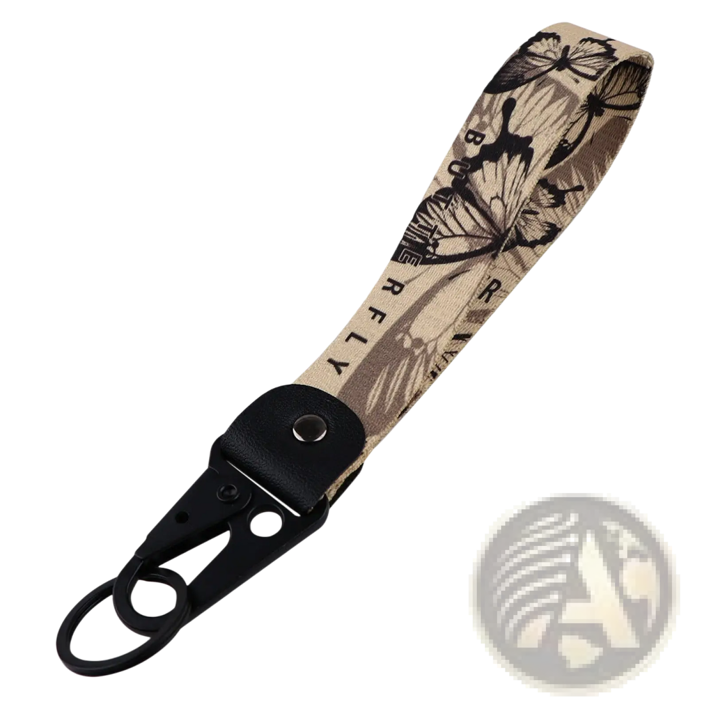 Butterfly Wrist Strap Keychain with Metal Clip Tk57