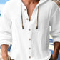 Men's Light Blue Textured Hooded Button Down Shirt