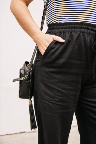 Steve Madden - Linen Blend Straight Leg Pants