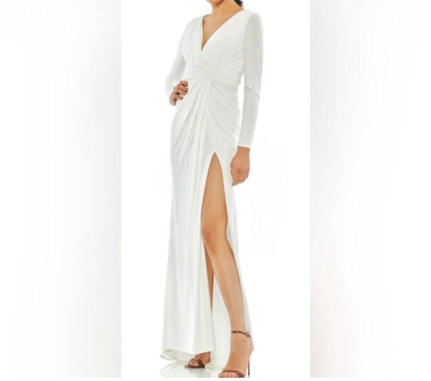 Ieena For Mac Duggal - Long Sleeves Side Split Gown