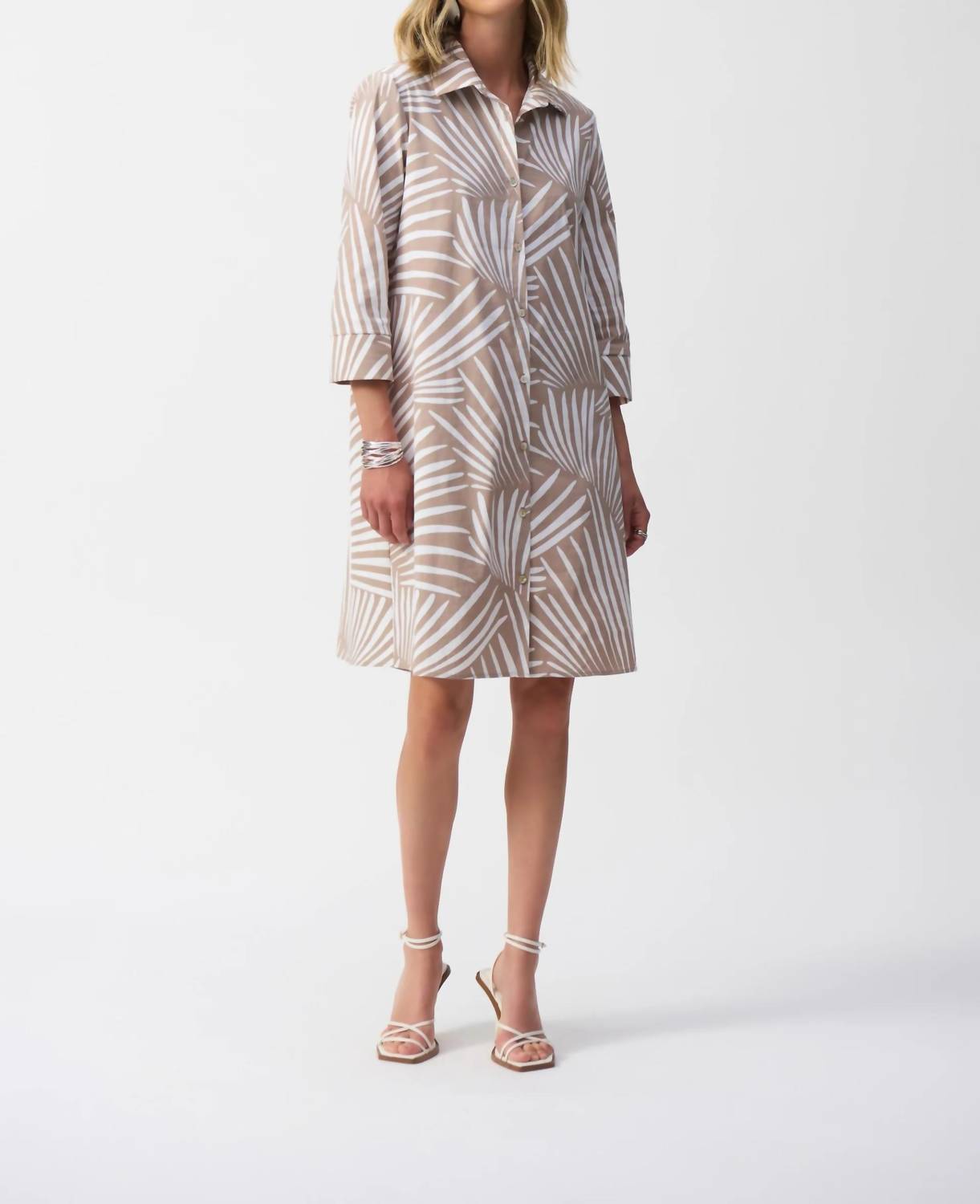 Joseph Ribkoff - Tropical Print Poplin Shirt Dress