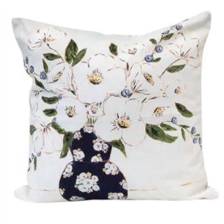 Creative Co-Op - Pillow With Florals And Patterned Back