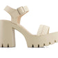 Andrea - Women's Ankle Strap Serrated Sole Heeled Sandals