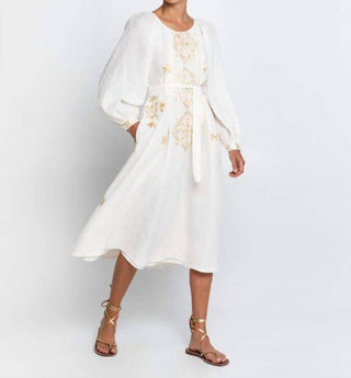 Greek Archaic Kori - Lefkada Midi Dress With Belt