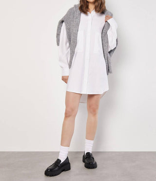 Apricot - Pinstripe Oversized Shirt Dress