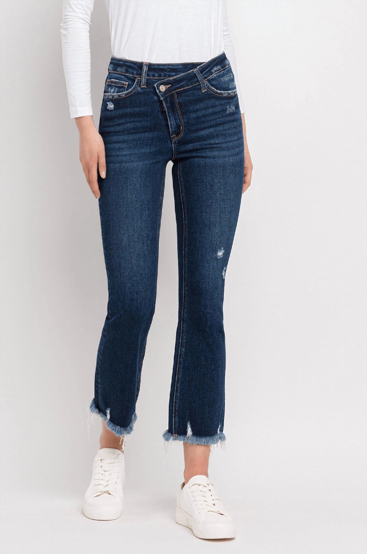 Vervet By Flying Monkey - High Rise Crossover Waistband Kick Flare Jeans